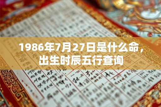 1986年7月27日是什么命，出生时辰五行查询
