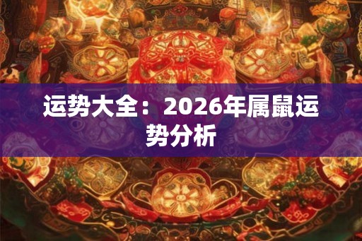 运势大全：2026年属鼠运势分析