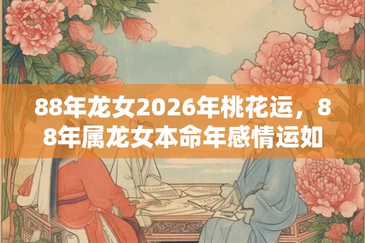88年龙女2026年桃花运，88年属龙女本命年感情运如