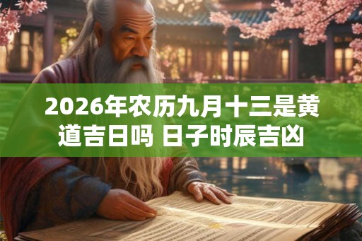 2026年农历九月十三是黄道吉日吗 日子时辰吉凶