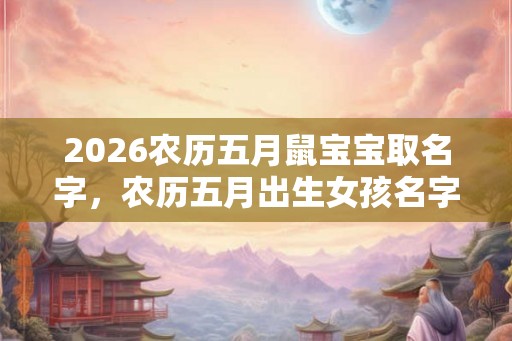 2026农历五月鼠宝宝取名字,农历五月出生女孩名字起名 2026农历五月鼠宝宝取名字,农历五月出生女孩名字起名