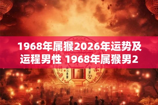 1968年属猴2026年运势及运程男性 1968年属猴男2026年运势如何
