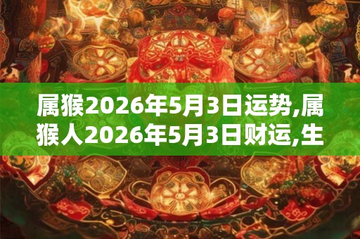 属猴2026年5月3日运势,属猴人2026年5月3日财运,生肖猴2026年5月3日运势 属猴2026年5月3日运势,属猴人2026年5月3日财运,生肖猴2026年5月3日运势