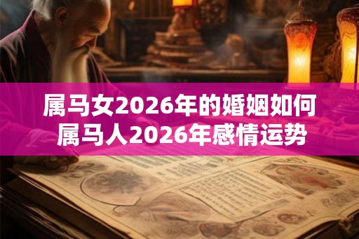 属马女2026年的婚姻如何 属马人2026年感情运势 属马女2026年的婚姻如何 属马人2026年感情运势