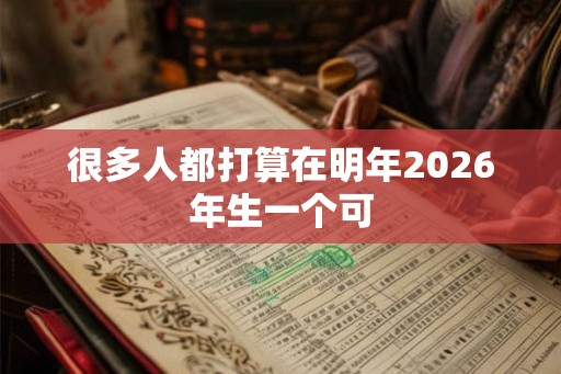 很多人都打算在明年2026年生一个可