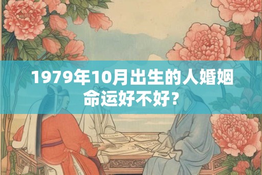 1979年10月出生的人婚姻命运好不好？