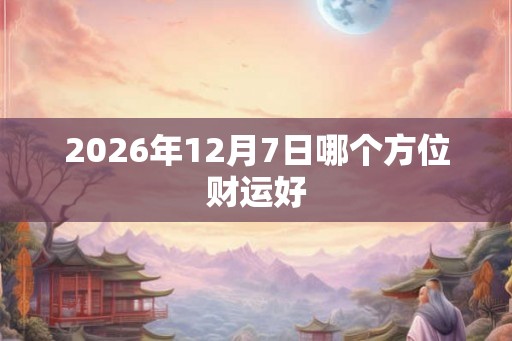 2026年12月7日哪个方位财运好