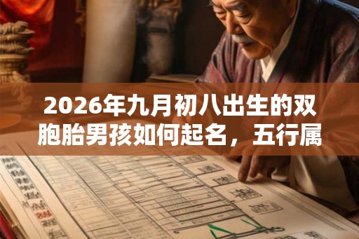2026年九月初八出生的双胞胎男孩如何起名，五行属什么