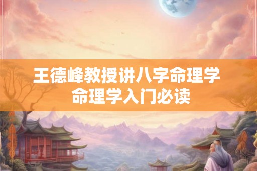 王德峰教授讲八字命理学  命理学入门必读