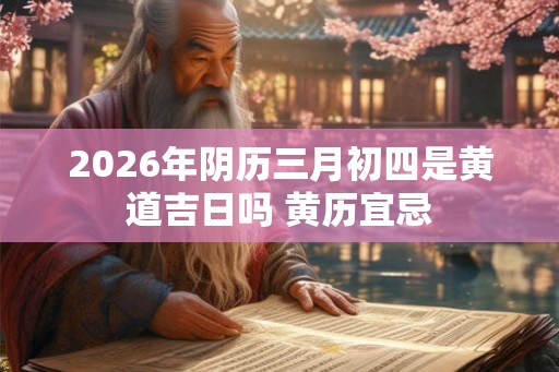 2026年阴历三月初四是黄道吉日吗 黄历宜忌