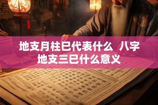 地支月柱巳代表什么  八字地支三巳什么意义
