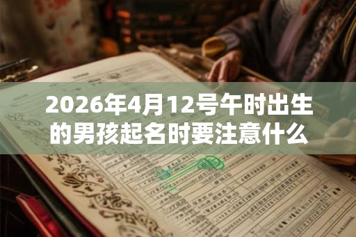 2026年4月12号午时出生的男孩起名时要注意什么