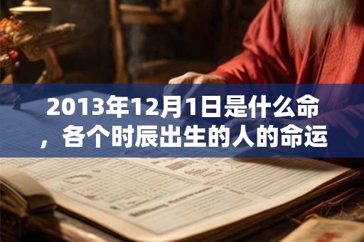 2013年12月1日是什么命，各个时辰出生的人的命运