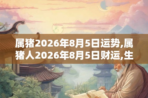 属猪2026年8月5日运势,属猪人2026年8月5日财运,生肖猪2026年8月5日运势
