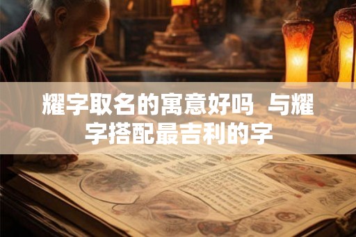 耀字取名的寓意好吗  与耀字搭配最吉利的字