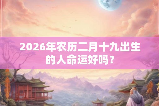 2026年农历二月十九出生的人命运好吗? 2026年农历二月十九出生的人命运好吗?
