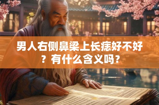 男人右侧鼻梁上长痣好不好？有什么含义吗？