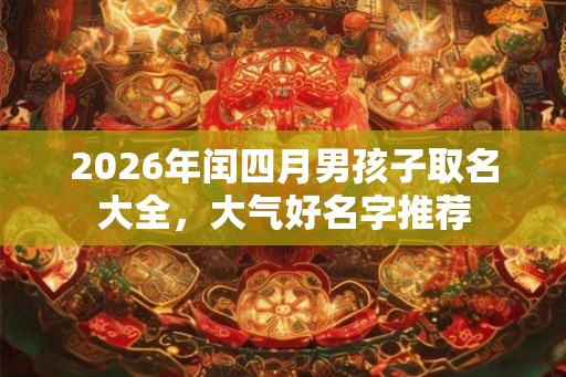 2026年闰四月男孩子取名大全，大气好名字推荐