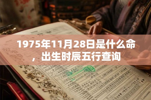 1975年11月28日是什么命，出生时辰五行查询