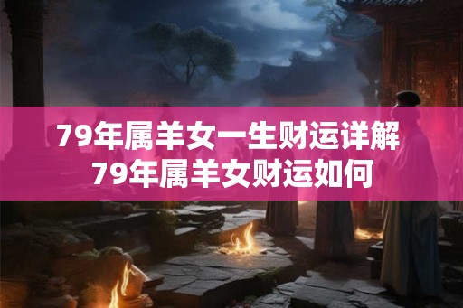 79年属羊女一生财运详解 79年属羊女财运如何