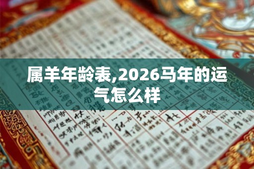 属羊年龄表,2026马年的运气怎么样 属羊年龄表,2026马年的运气怎么样