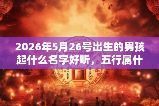 2026年5月26号出生的男孩起什么名字好听，五行属什么