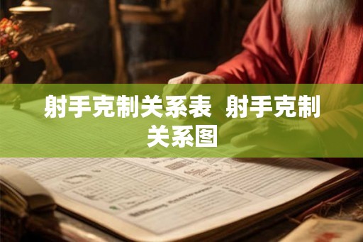 射手克制关系表  射手克制关系图