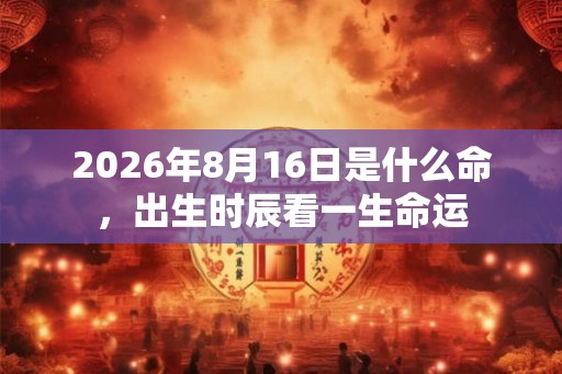 2026年8月16日是什么命，出生时辰看一生命运