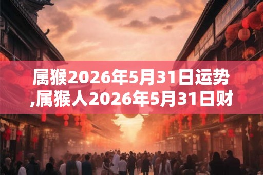属猴2026年5月31日运势,属猴人2026年5月31日财运,生肖猴2026年5月31日运势