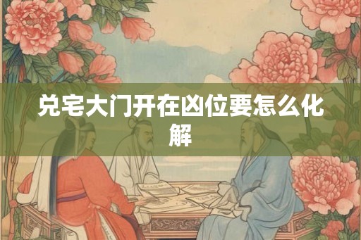 兑宅大门开在凶位要怎么化解