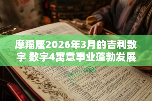 摩羯座2026年3月的吉利数字 数字4寓意事业蓬勃发展