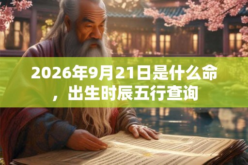 2026年9月21日是什么命，出生时辰五行查询