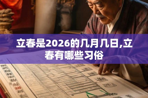 立春是2026的几月几日,立春有哪些习俗 立春是2026的几月几日,立春有哪些习俗