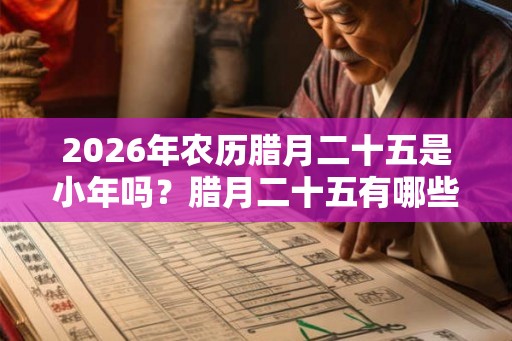2026年农历腊月二十五是小年吗?腊月二十五有哪些习俗? 2026年农历腊月二十五是小年吗?腊月二十五有哪些习俗?