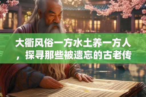 大衢风俗一方水土养一方人，探寻那些被遗忘的古老传统