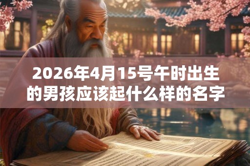 2026年4月15号午时出生的男孩应该起什么样的名字