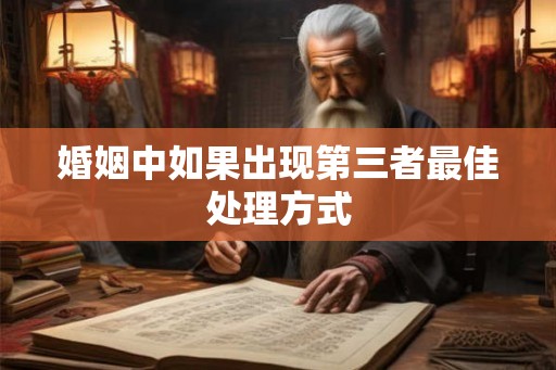 婚姻中如果出现第三者最佳处理方式
