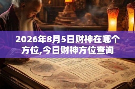 2026年8月5日财神在哪个方位,今日财神方位查询