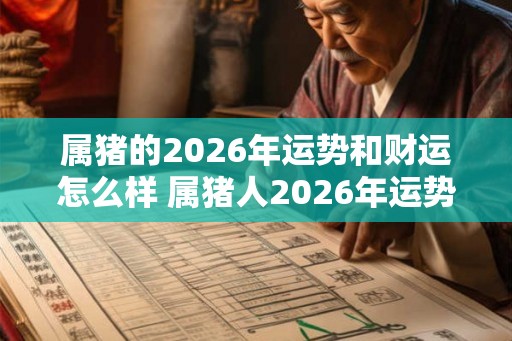 属猪的2026年运势和财运怎么样 属猪人2026年运势好不好 属猪的2026年运势和财运怎么样 属猪人2026年运势好不好