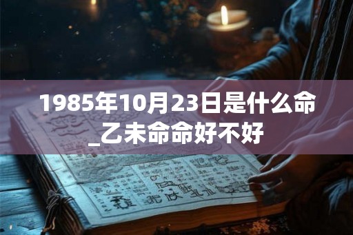 1985年10月23日是什么命_乙未命命好不好