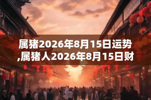 属猪2026年8月15日运势,属猪人2026年8月15日财运,生肖猪2026年8月15日运势