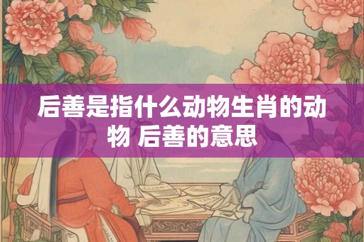 后善是指什么动物生肖的动物 后善的意思