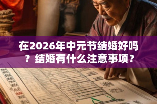在2026年中元节结婚好吗?结婚有什么注意事项? 在2026年中元节结婚好吗?结婚有什么注意事项?