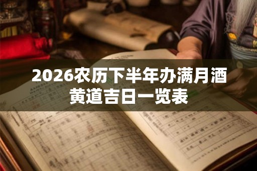 2026农历下半年办满月酒黄道吉日一览表