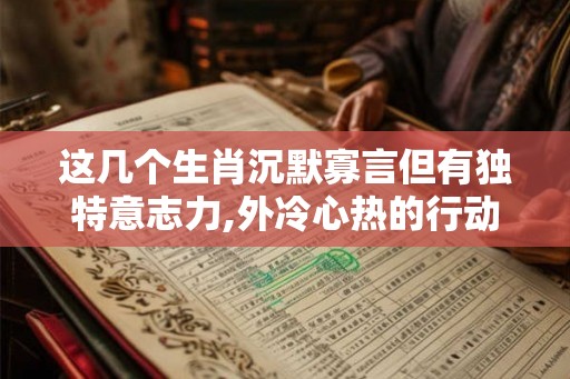 这几个生肖沉默寡言但有独特意志力,外冷心热的行动派
