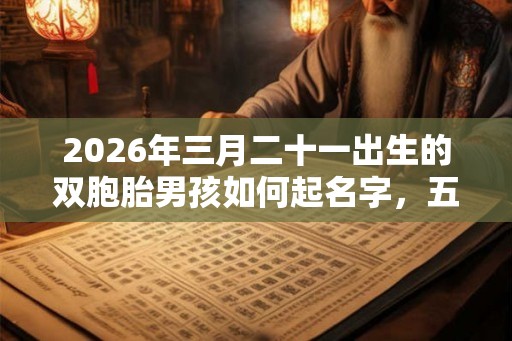 2026年三月二十一出生的双胞胎男孩如何起名字，五行属什么