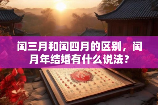 闰三月和闰四月的区别，闰月年结婚有什么说法？