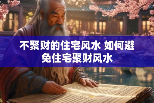 不聚财的住宅风水 如何避免住宅聚财风水
