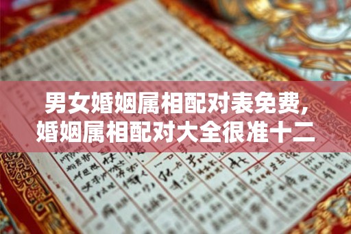 男女婚姻属相配对表免费,婚姻属相配对大全很准十二生肖男女属相配对