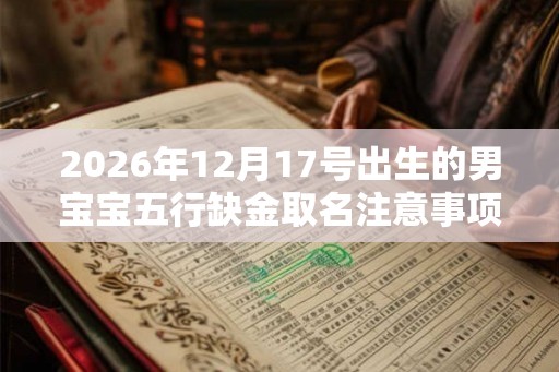 2026年12月17号出生的男宝宝五行缺金取名注意事项
